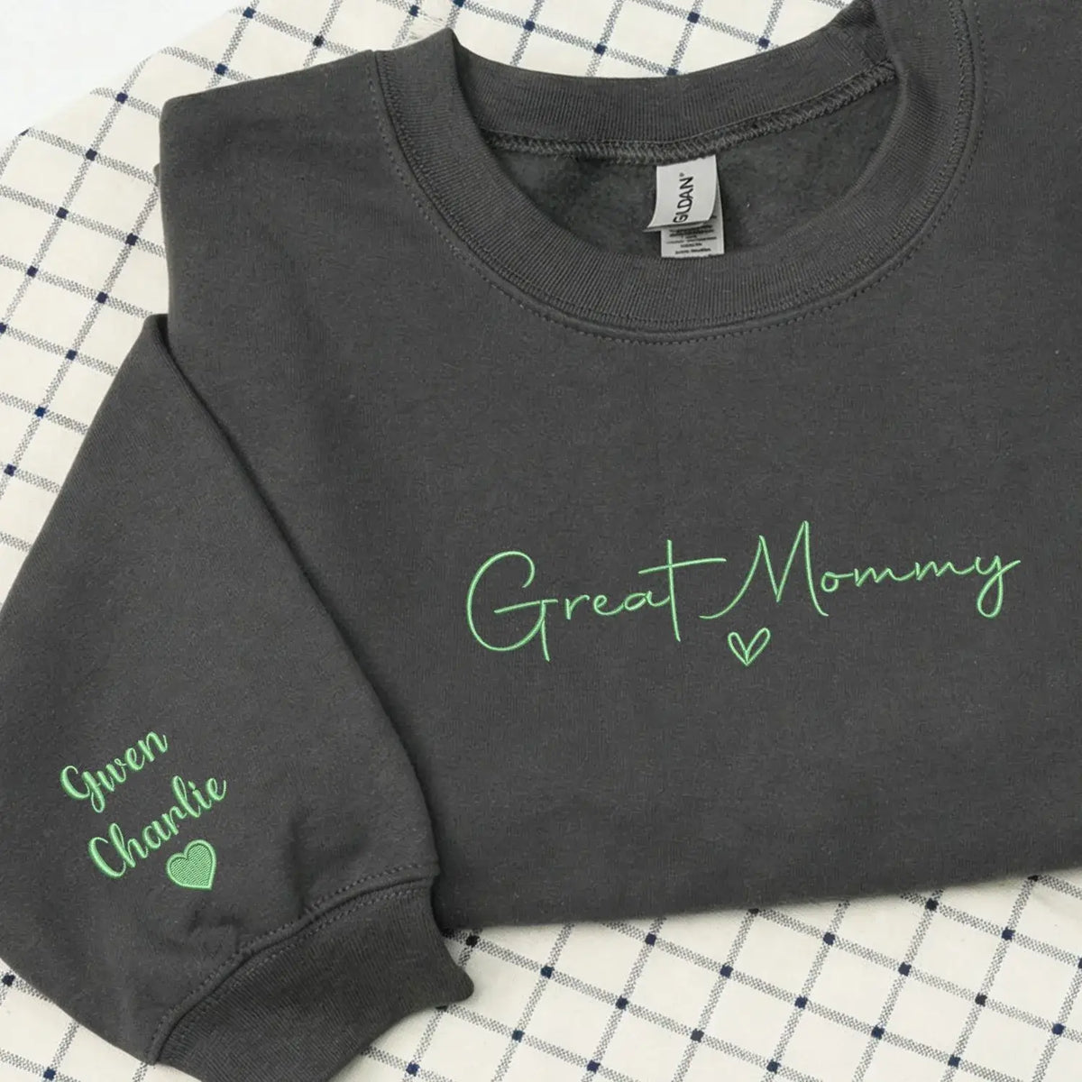Custom embroidered grandma sweatshirt with kids names personalized Mother's Day gift for mom or grandmother