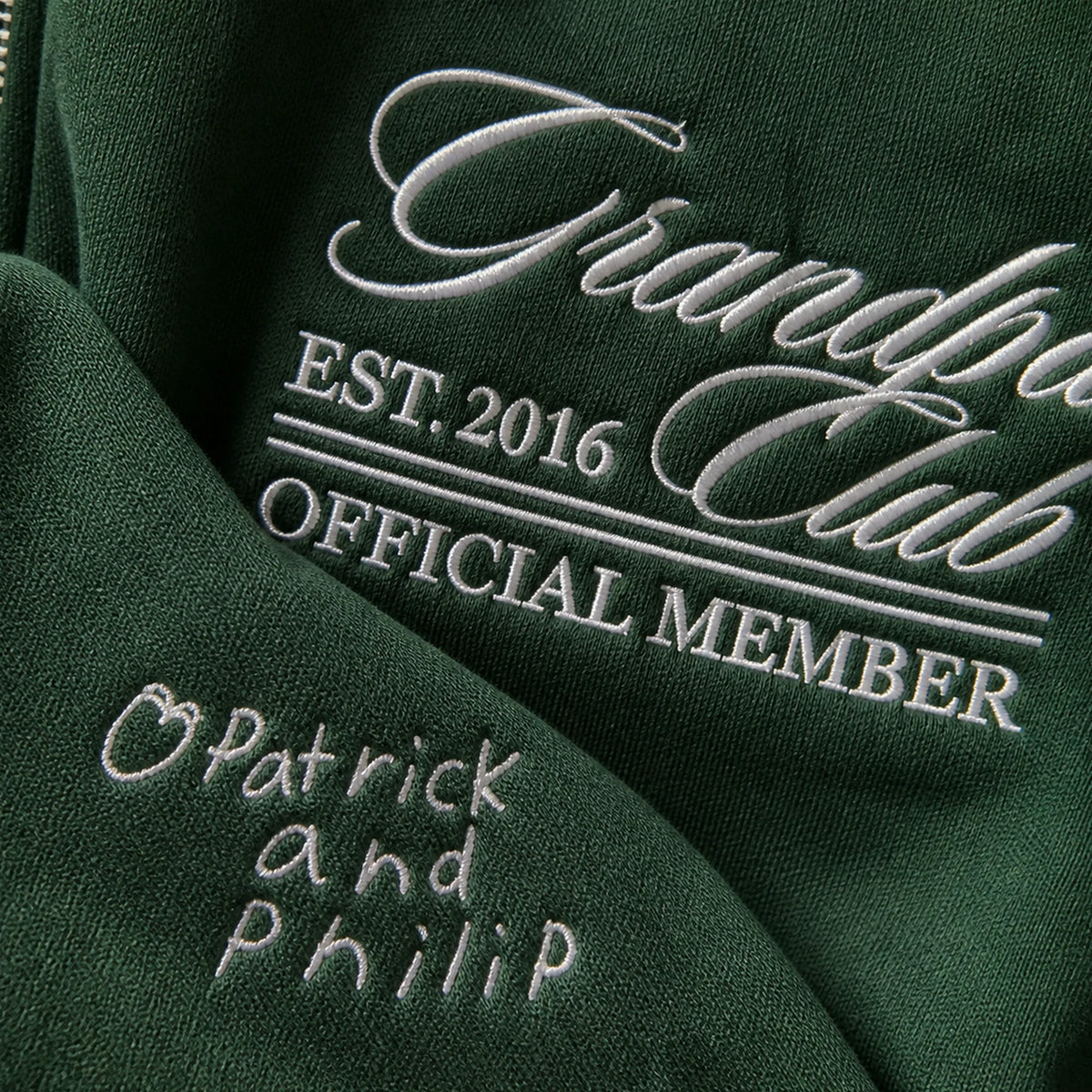 Personalized Grandpa Grandma Club Quarter Zip Sweatshirt - Embroidered Established Year, Grandparent Day Gift