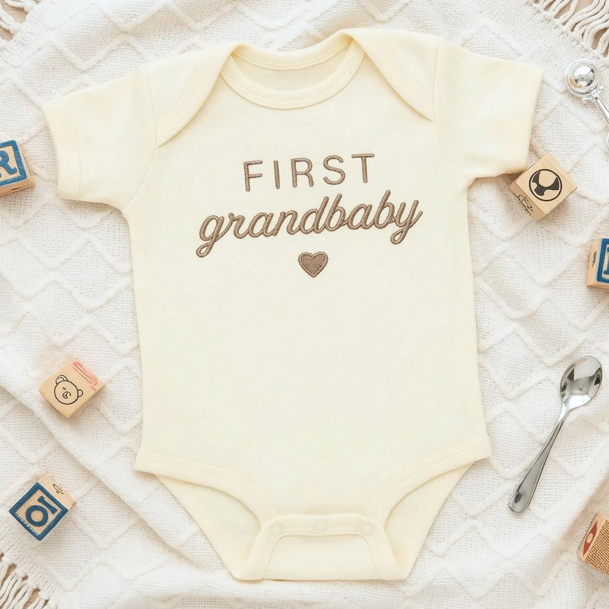 personalized embroidered baby onesie for first grandbaby pregnancy announcement gift for grandparents
