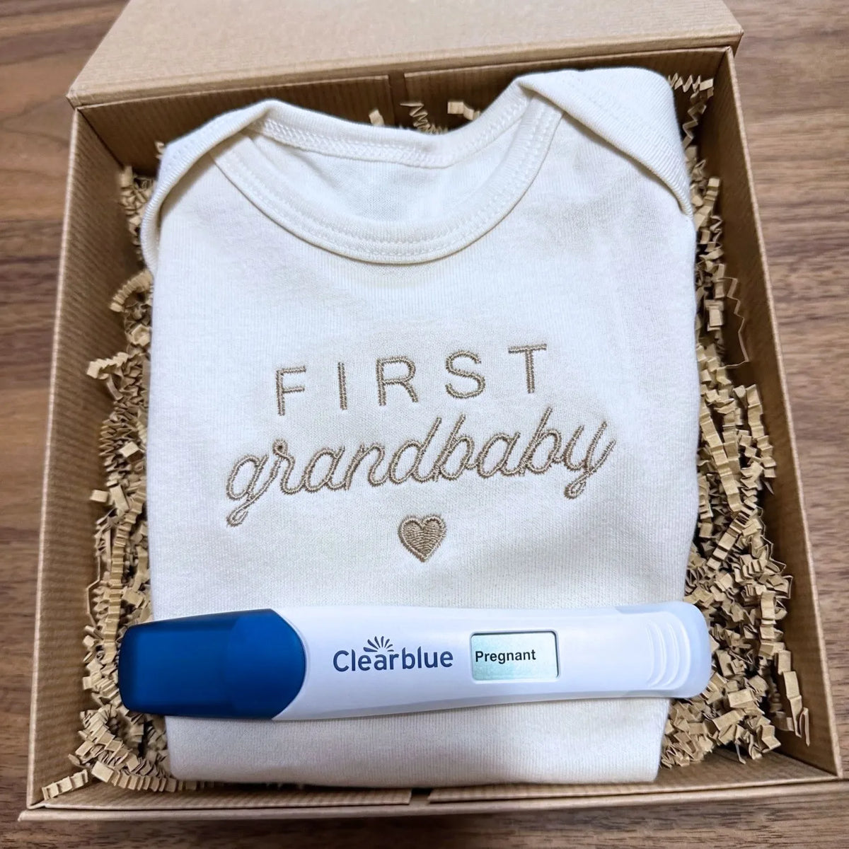 personalized embroidered baby onesie for first grandbaby pregnancy announcement gift for grandparents