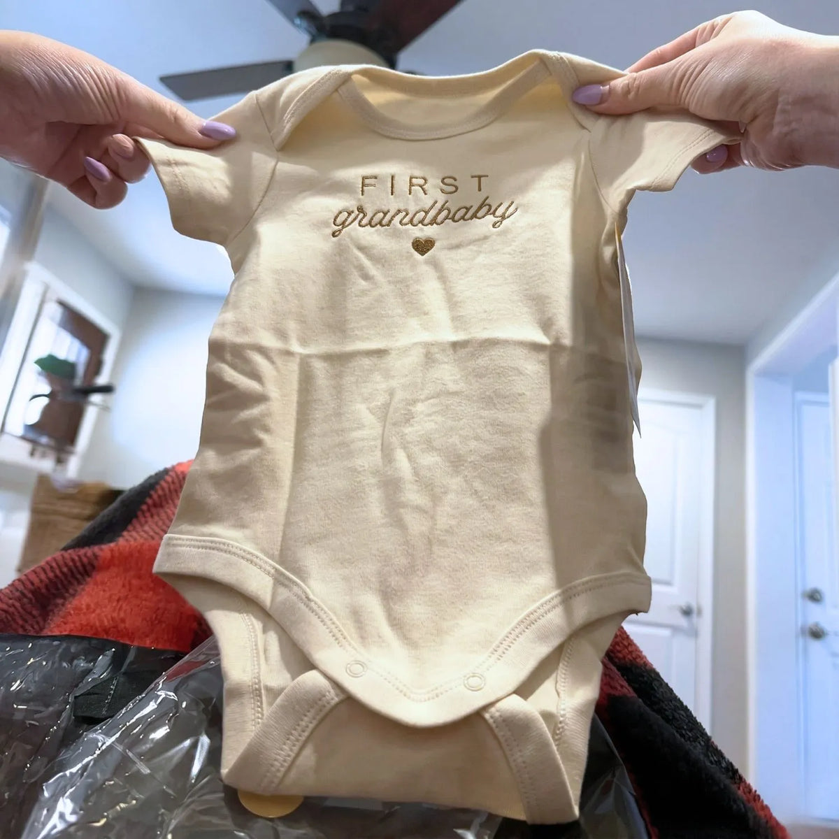 personalized embroidered baby onesie for first grandbaby pregnancy announcement gift for grandparents