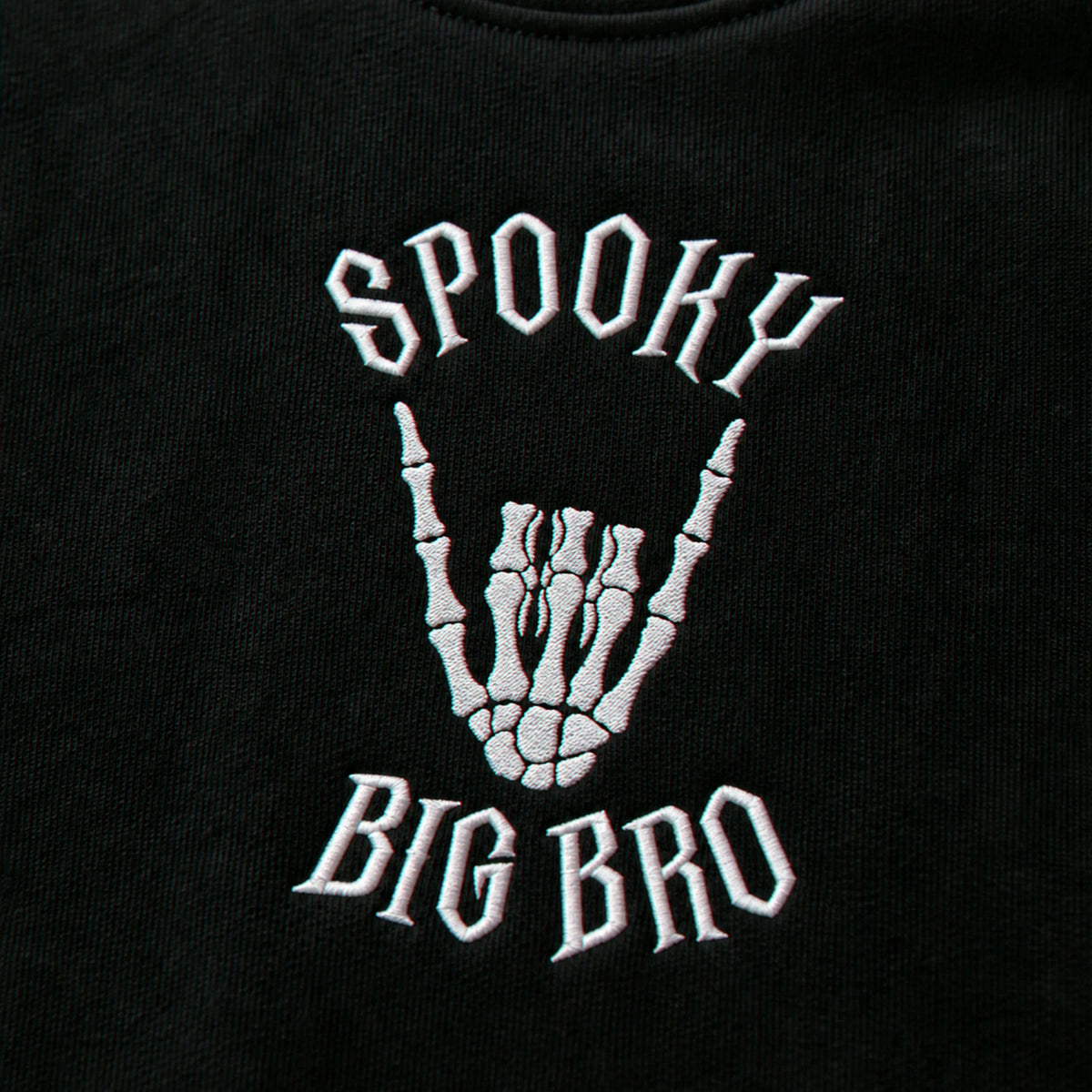 Personalized Halloween Sibling Kids Sweatshirt - Embroidered Spooky Big Bro Lil Bro Matching Sweater