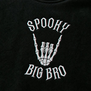 Personalized Halloween Sibling Kids Sweatshirt - Embroidered Spooky Big Bro Lil Bro Matching Sweater