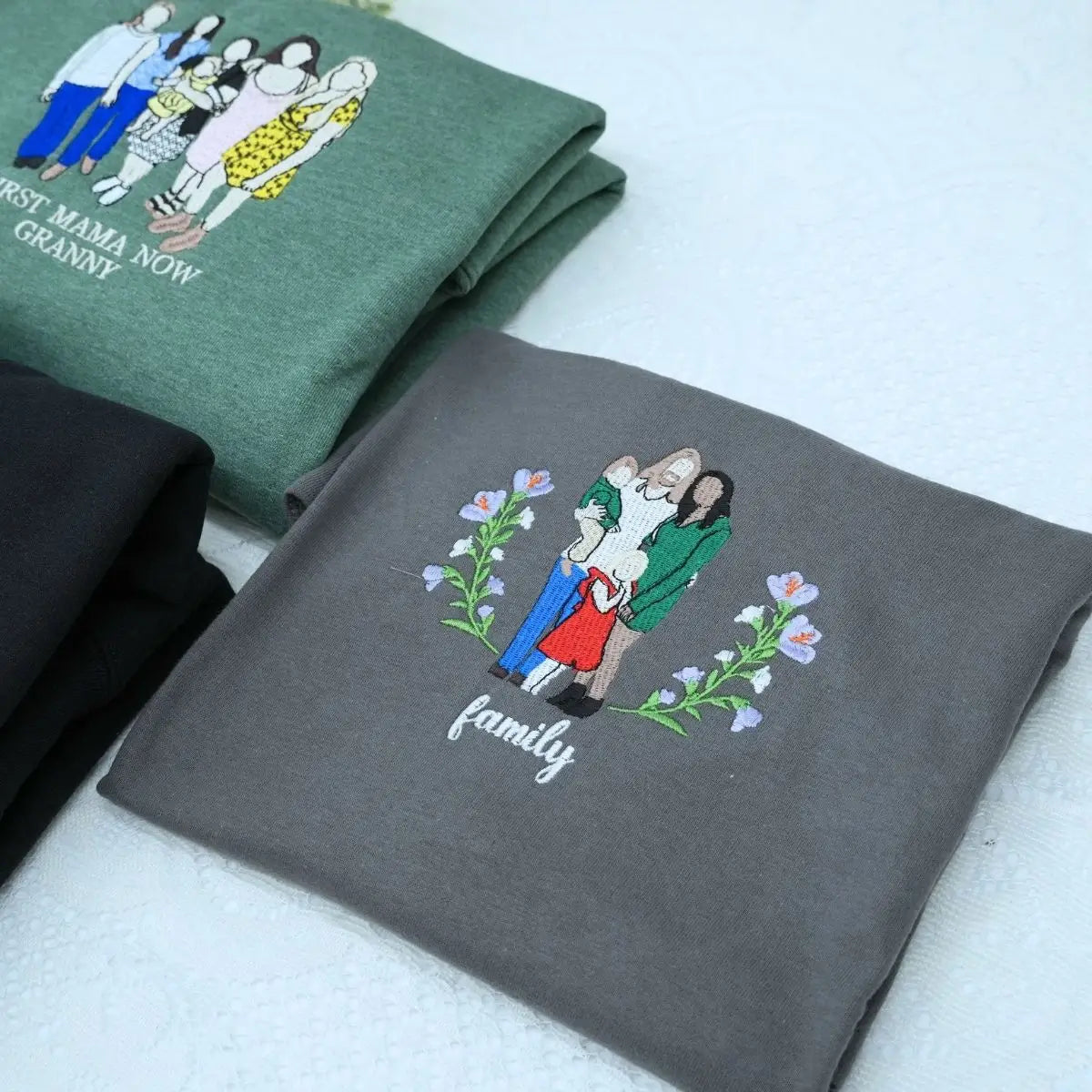 Personalized hoodie gift for wife featuring custom family photo on cozy sweatshirt