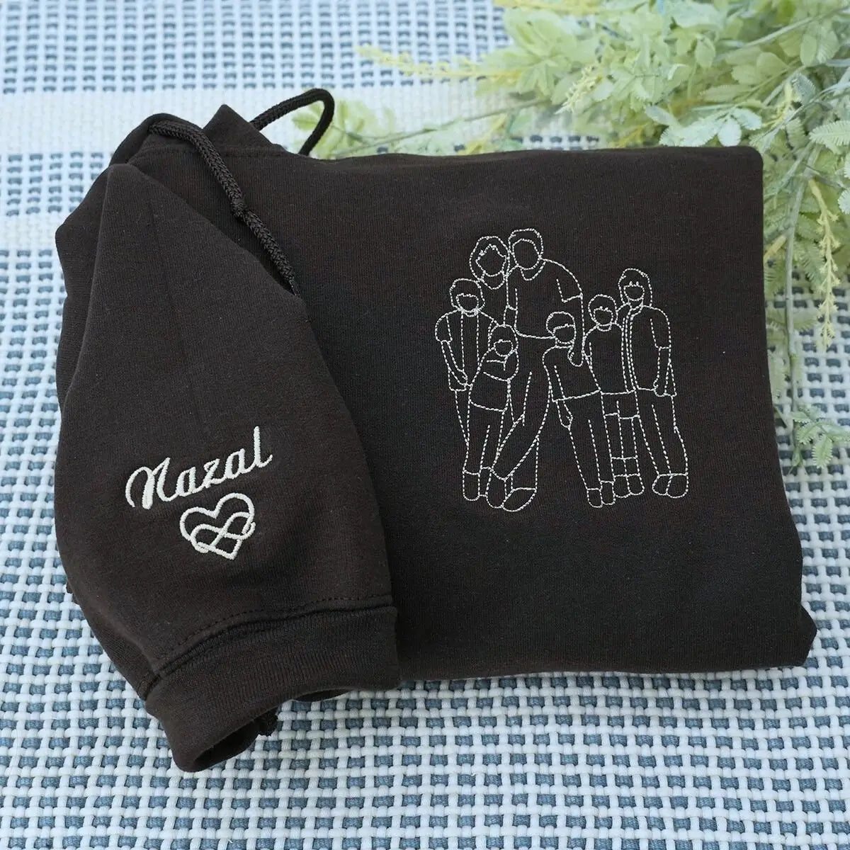 Personalized hoodie gift for wife featuring custom family photo on cozy sweatshirt