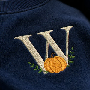 Personalized Halloween Kid Monogrammed Sweatshirt - Embroidered Pumpkin Fall Monogrammed Sweater for School Party