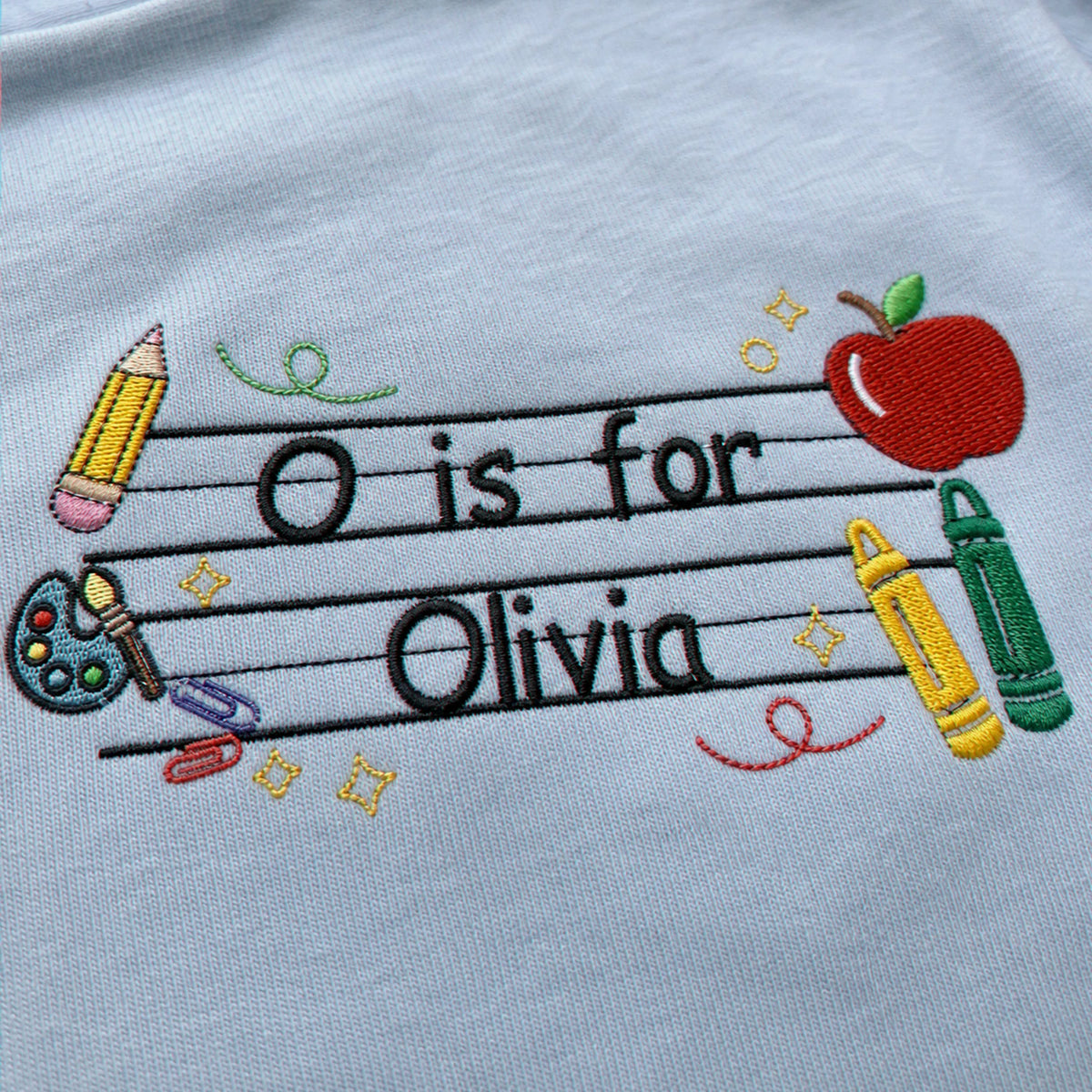 Personalized First Day of Kindergarten T-shirt for Toddler - Embroidered Alphabet Name Tee, New School Year Outfit