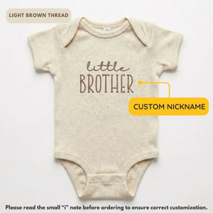 personalized little brother baby bodysuit embroidered newborn onesie for baby boy gift outfit