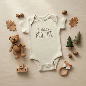 personalized little brother baby bodysuit embroidered newborn onesie for baby boy gift outfit