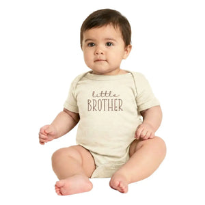 Custom Embroidered Little Brother Baby Bodysuit, Personalized Newborn Onesie First Birthday Gift for Boy