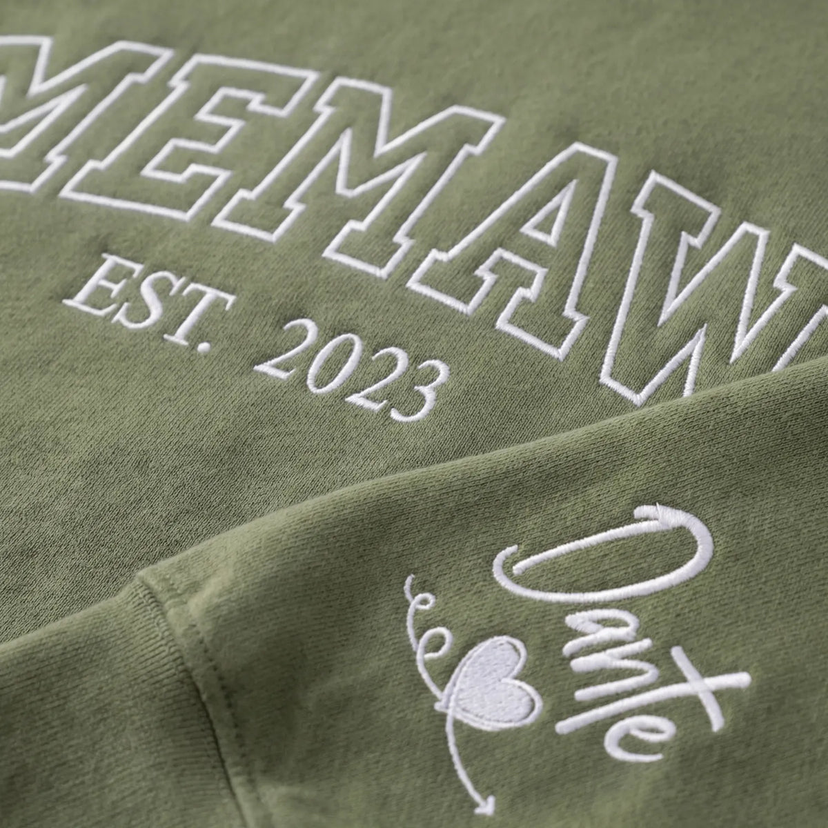 Personalized Memaw Sweatshirt With Grandkids Names - Custom Embroidered Memaw Gift