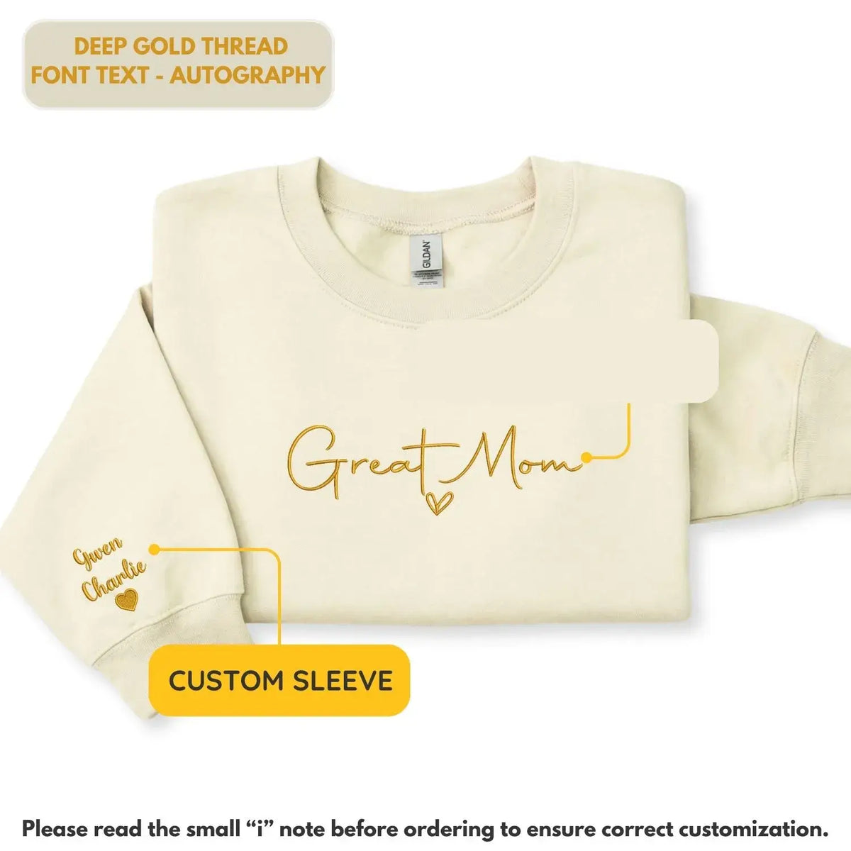 Personalized mom sweatshirt with kids names custom embroidered cozy family gift for mom or grandma