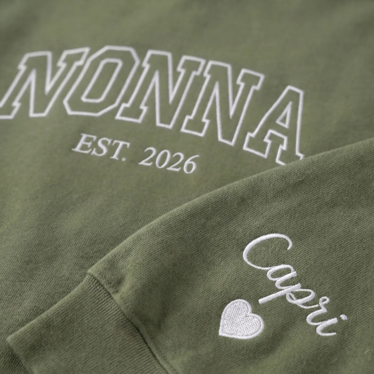 Personalized Nonna Sweatshirt Est Year - Custom Grandma Gift With Grandchild Name