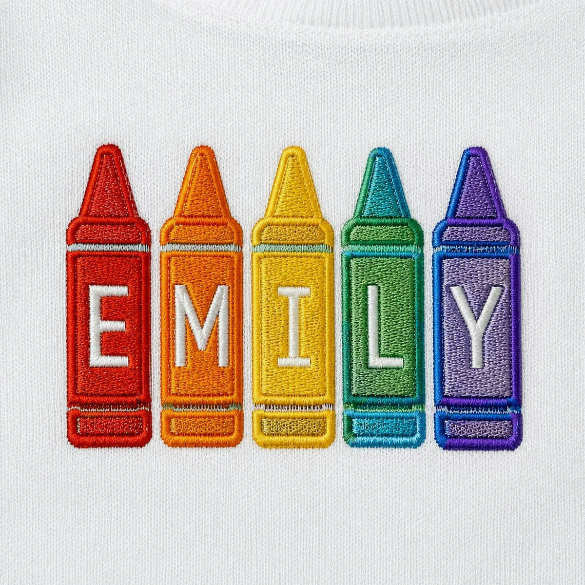 Personalized First Day of Preschool T-shirt for Toddler - Embroidered Name Rainbow Crayon Tee, First School Gift