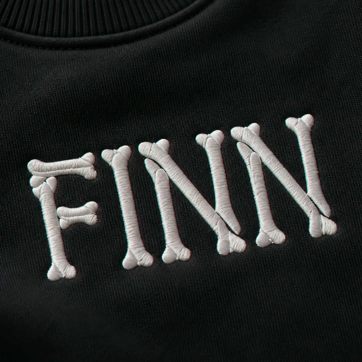 Personalized Halloween Kid Sweatshirt for School - Custom Embroidered Skeleton Name Sweater