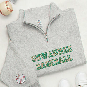 Personalized College Student Varsity Back to School Quarter Zip - Embroidered Retro Block Letter - Game Day Spirit Gift for Her