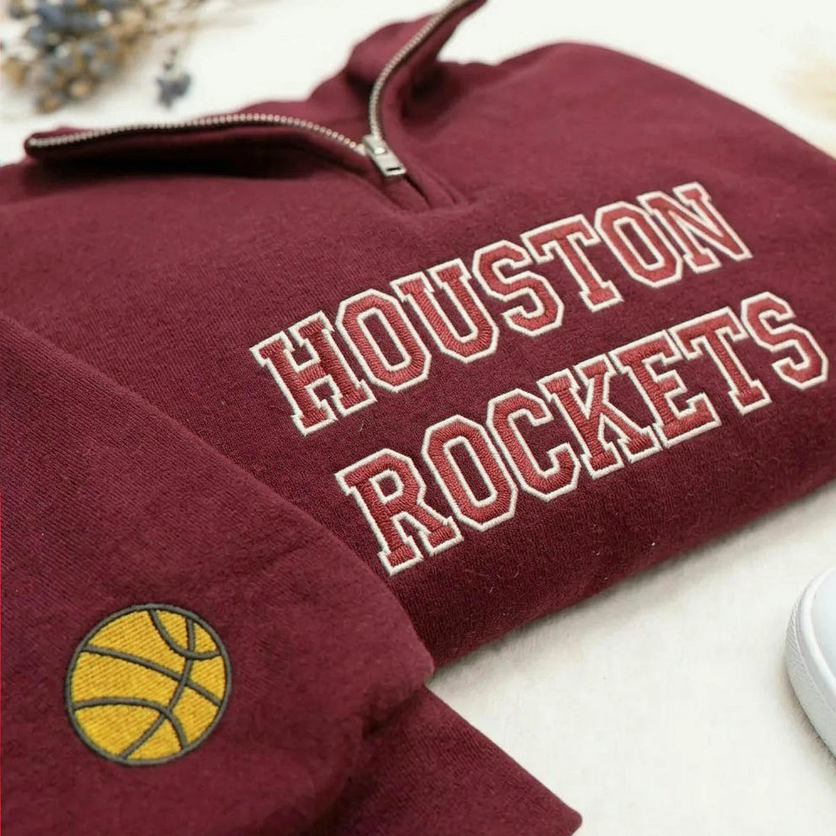 Personalized College Student Varsity Back to School Quarter Zip - Embroidered Retro Block Letter - Game Day Spirit Gift for Her
