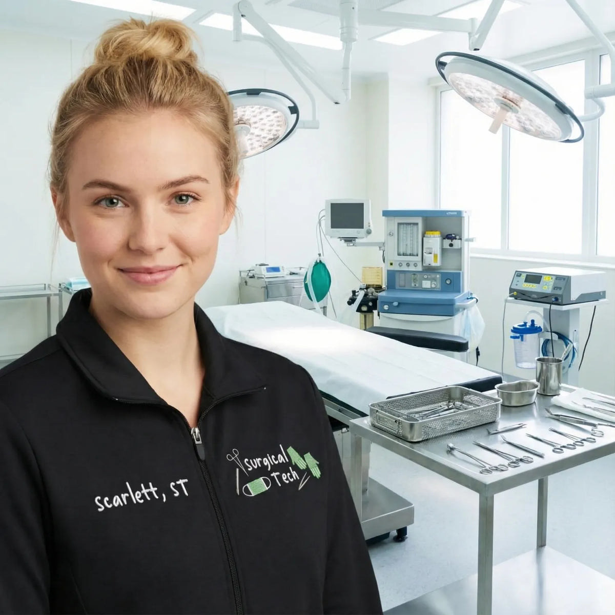 Personalized Surgical Tech Gift with Name & Title - Custom Embroidered Jacket for Scrub Techs