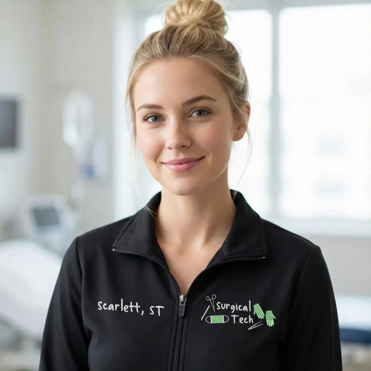Personalized Surgical Tech Gift with Name & Title - Custom Embroidered Jacket for Scrub Techs