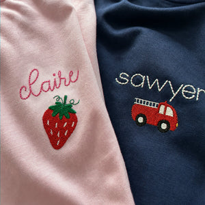 Personalized First Day of School Toddler T-shirt, Embroidered Kids Name Tee & Monogrammed Icon, First School Day