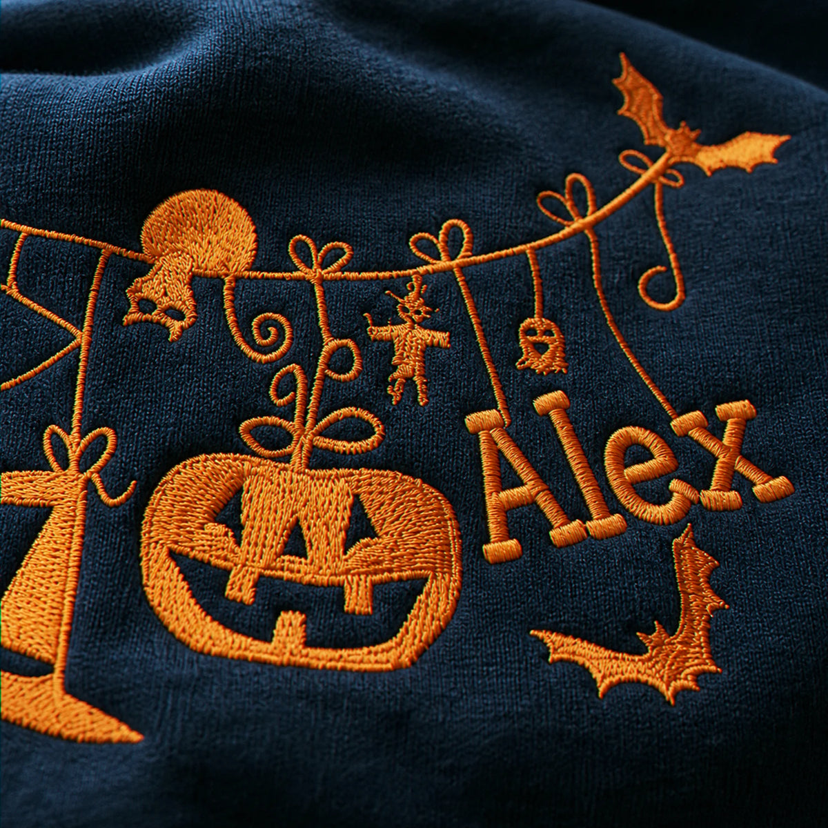 Personalized Toddler Halloween Sweatshirt from Mom - Embroidered Name with Spooky-cute Pumpkin Pullover