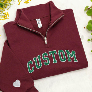 Personalized College Teacher Varsity Back to School Quarter Zip - Custom Embroidered Name & Year - School Spirit Gift for Her