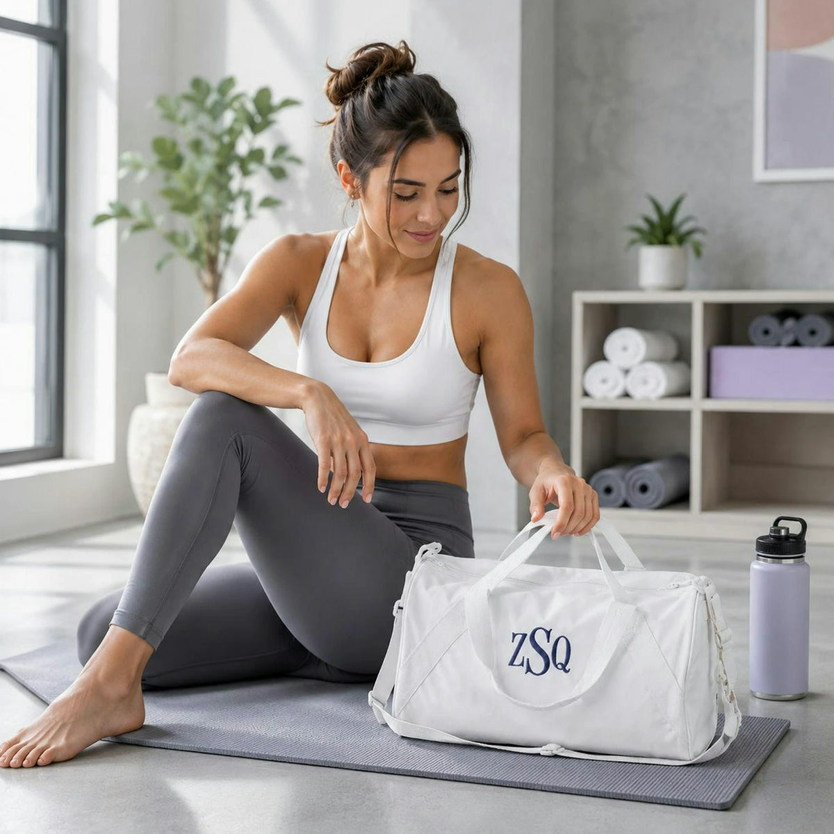 Personalized Team Duffle Bag Embroidered Sports Gym Yoga Uniform Travel Gear Bag