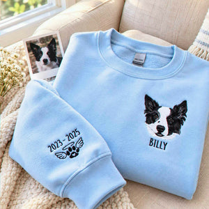 Custom Pet Memorial Embroidered Crewneck, Hoodie for Grieving Pet Owners