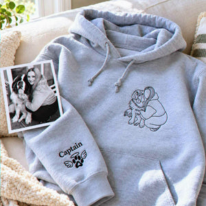 Custom Pet Memorial Embroidered Crewneck, Hoodie for Grieving Pet Owners