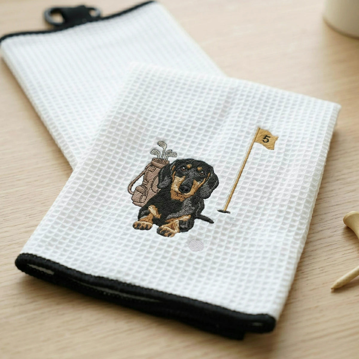 Custom Pet Photo Golf Towel - Embroidered Pet Portrait Towels with Dog Cat Face, Gift for Golf Lover