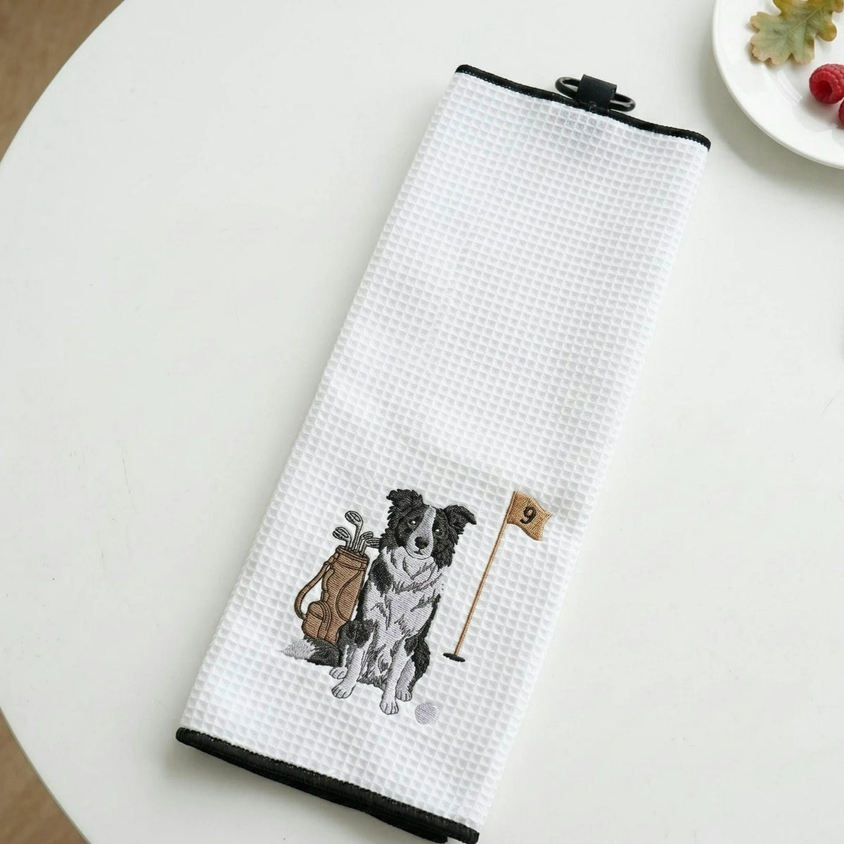 Custom Pet Photo Golf Towel - Embroidered Pet Portrait Towels with Dog Cat Face, Gift for Golf Lover