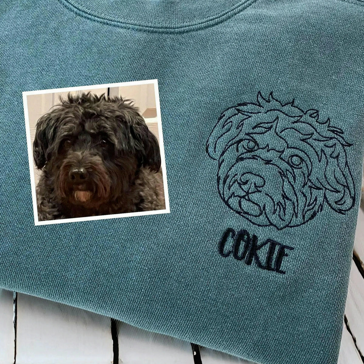 Custom Dog Portrait Crewneck for Women Girlfriend’s Birthday Present Embroidered