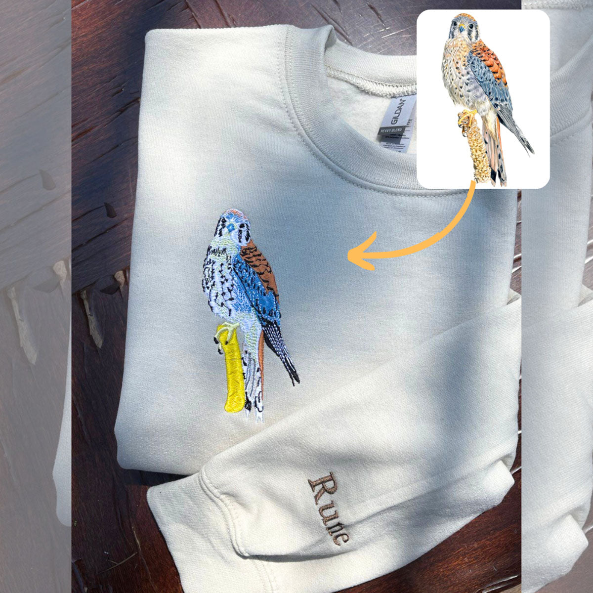 Custom Pet Portrait Embroidered Sweatshirt, Hoodie, Custom Pet Picture - Embroly