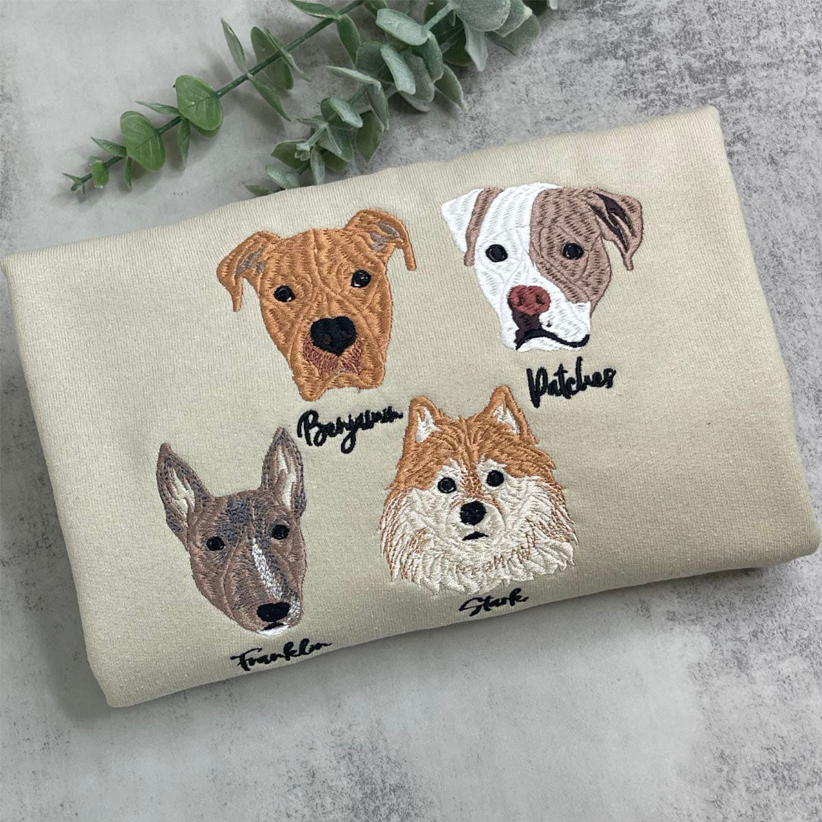 Custom Embroidered Dog Dad Sweatshirt or Hoodie,  Personalized Dog Dad Gifts with Photo - Embroly