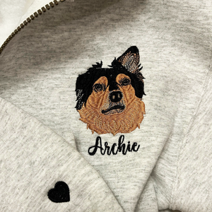 Custom Embroidered Dog Mom Zip Up Hoodie