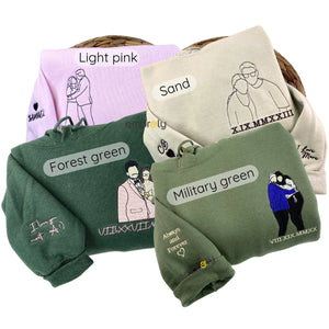 Matching Sweatshirt for Couples Custom Embroidered Sweaters Best Gift Idea for Him Her Girlfriend Boyfriend - Embroly