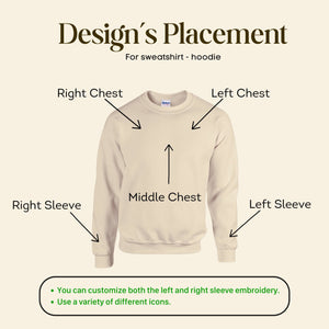 Personalized Embroidered Neckline Message Sweatshirt, hoodie