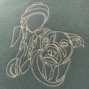 Custom Pitbull Outline T-Shirt - Minimalist Embroidered Pet Photo Line Art Tee & Name for Dog Parent