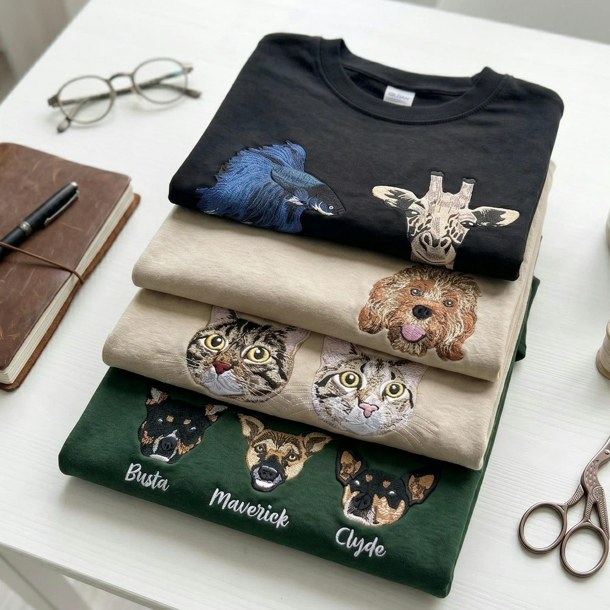 Custom Embroidered Dog Mom Shirt with Picture, Poodle Mom Shirt, Womens Clothing Gift for Wife