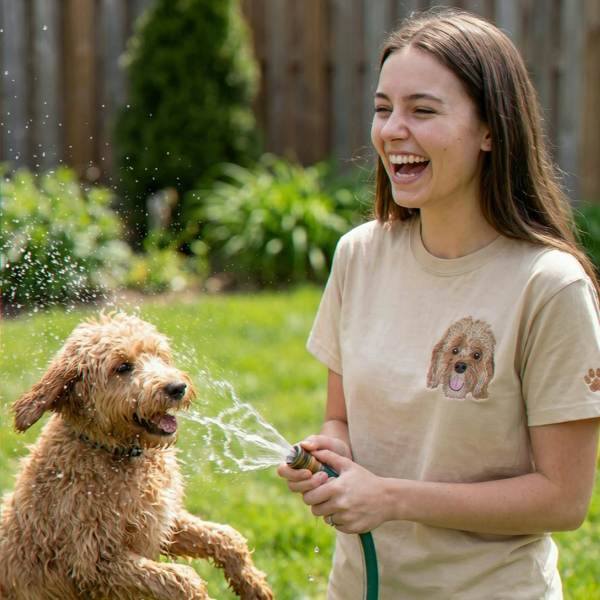 Custom Embroidered Dog Mom Shirt with Picture, Poodle Mom Shirt, Womens Clothing Gift for Wife