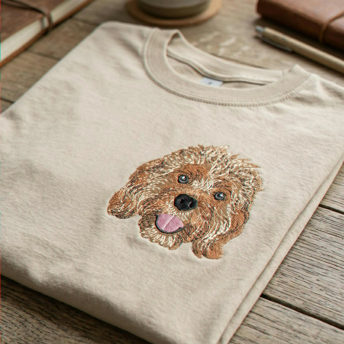 Custom Embroidered Dog Mom Shirt with Picture, Poodle Mom Shirt, Womens Clothing Gift for Wife