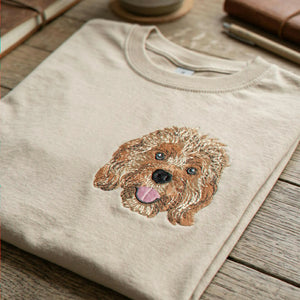 Custom Embroidered Dog Mom Shirt with Picture, Poodle Mom Shirt, Womens Clothing Gift for Wife