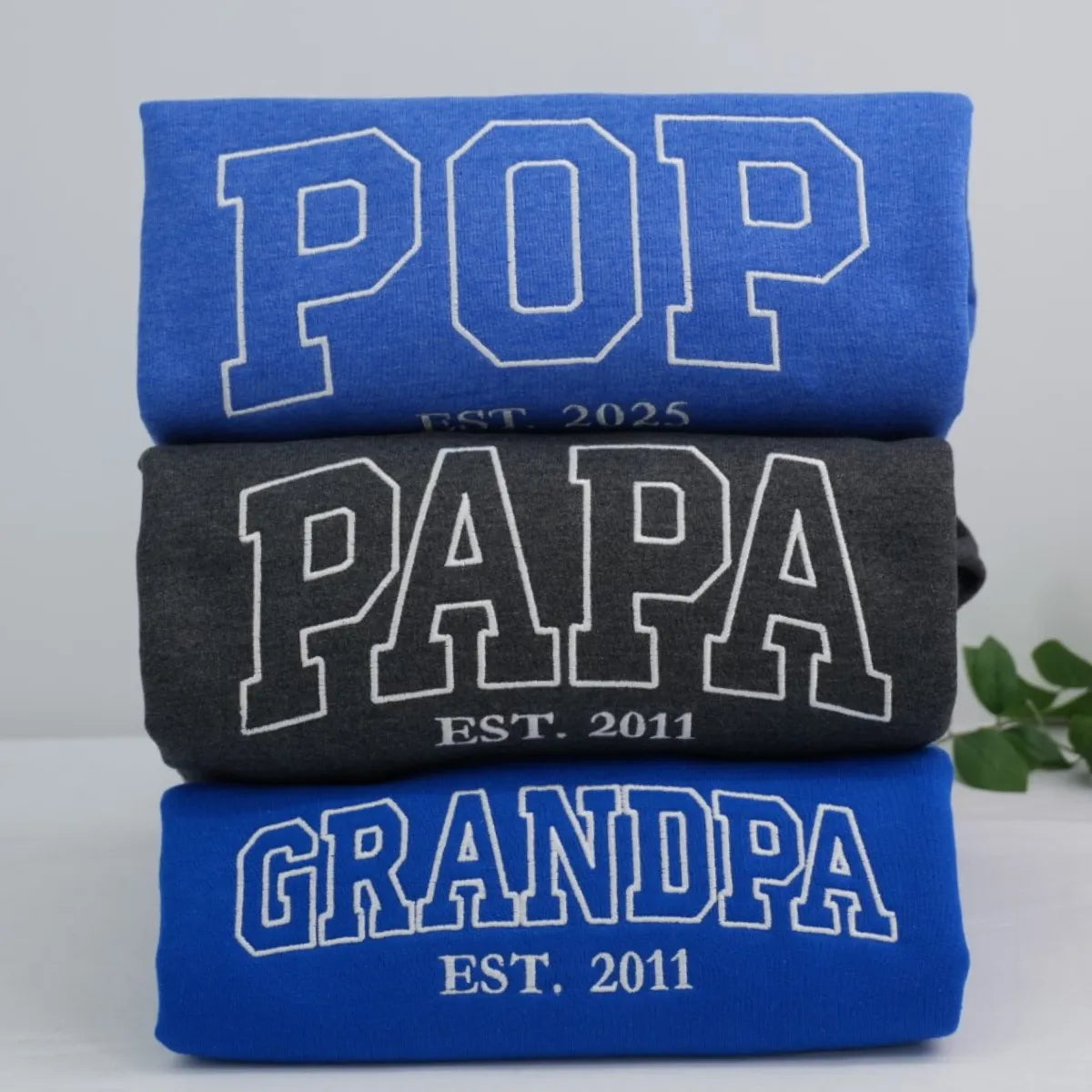 Pop Pop Sweatshirt / Hoodie, Custom Embroidered Grandpa Gifts for Birthday & Christmas