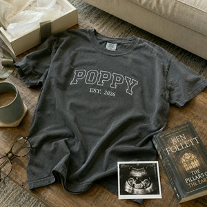 Poppy T-Shirt or Sweatshirt Embroidered for New Grandpa - Southern Father's Day Gift from Daughter or Granddaughter