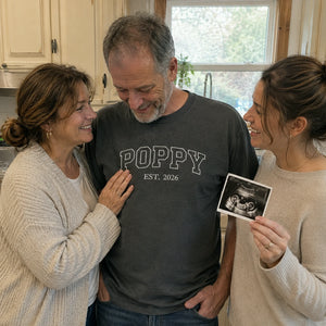 Poppy T-Shirt or Sweatshirt Embroidered for New Grandpa - Southern Father's Day Gift from Daughter or Granddaughter