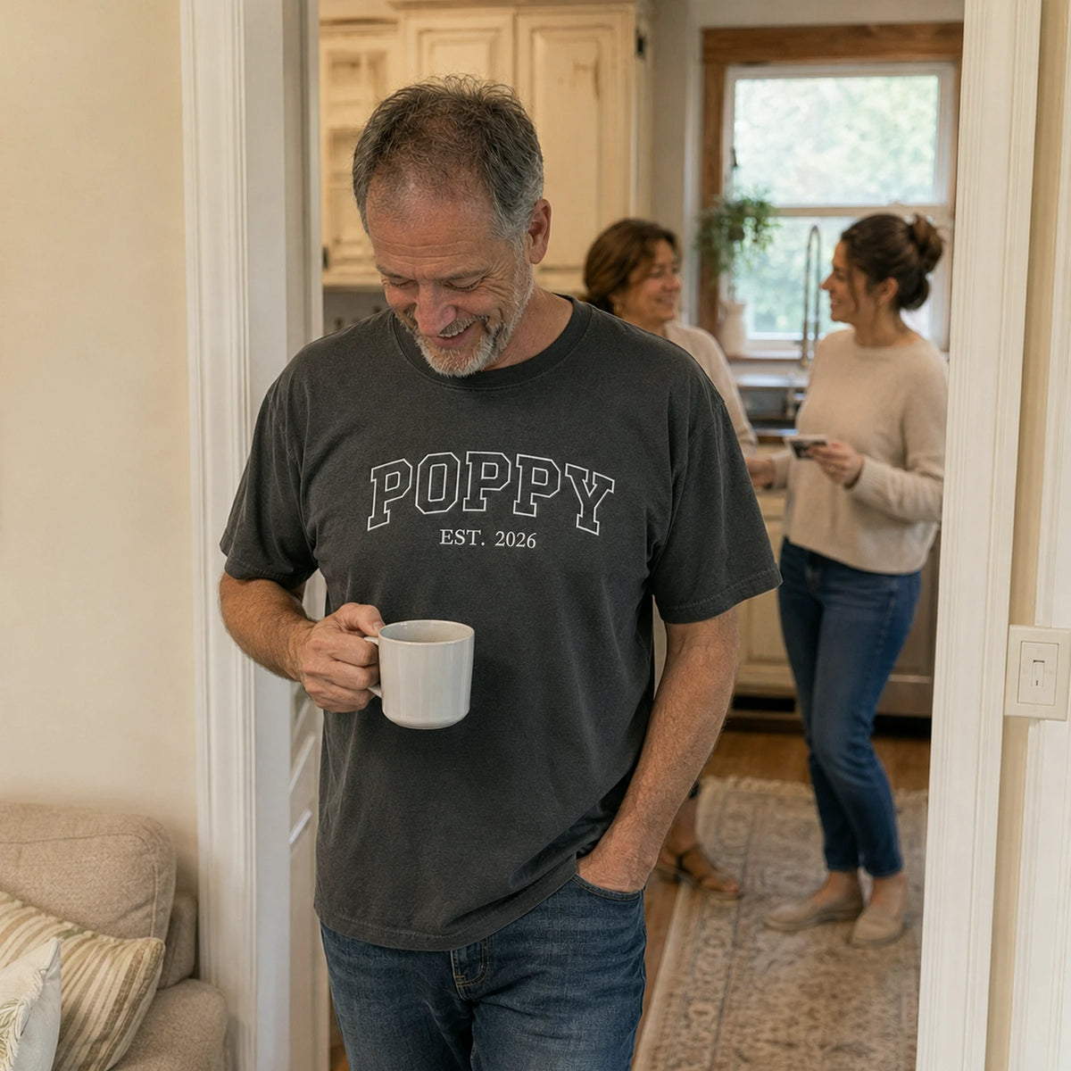 Poppy T-Shirt or Sweatshirt Embroidered for New Grandpa - Southern Father's Day Gift from Daughter or Granddaughter