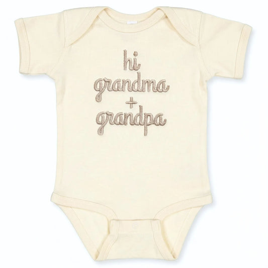 embroidered hi grandma and grandpa baby onesie pregnancy reveal gift outfit