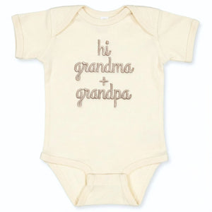 embroidered hi grandma and grandpa baby onesie pregnancy reveal gift outfit