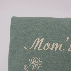 Personalized Birth Flower Mom Sweatshirt or Hoodie - Embroidered