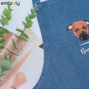 Custom Dog Portrait Embroidered Apron